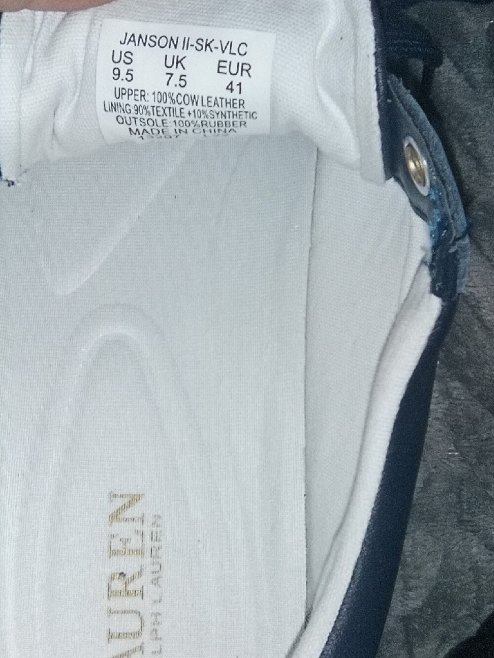Lauren Ralph Lauren Black Sneakers with Gold and White Stripe Accents - Picture 3 of 3